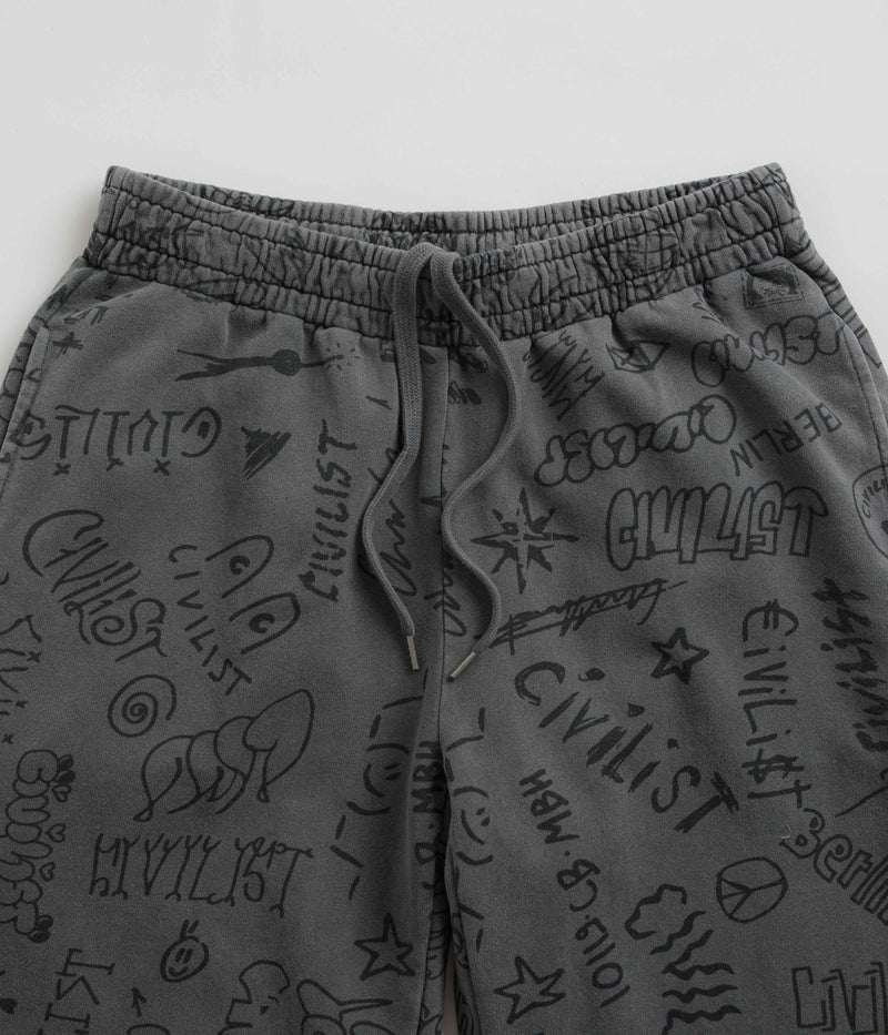 Civilist Team AOP Sweatpants in Washed Black