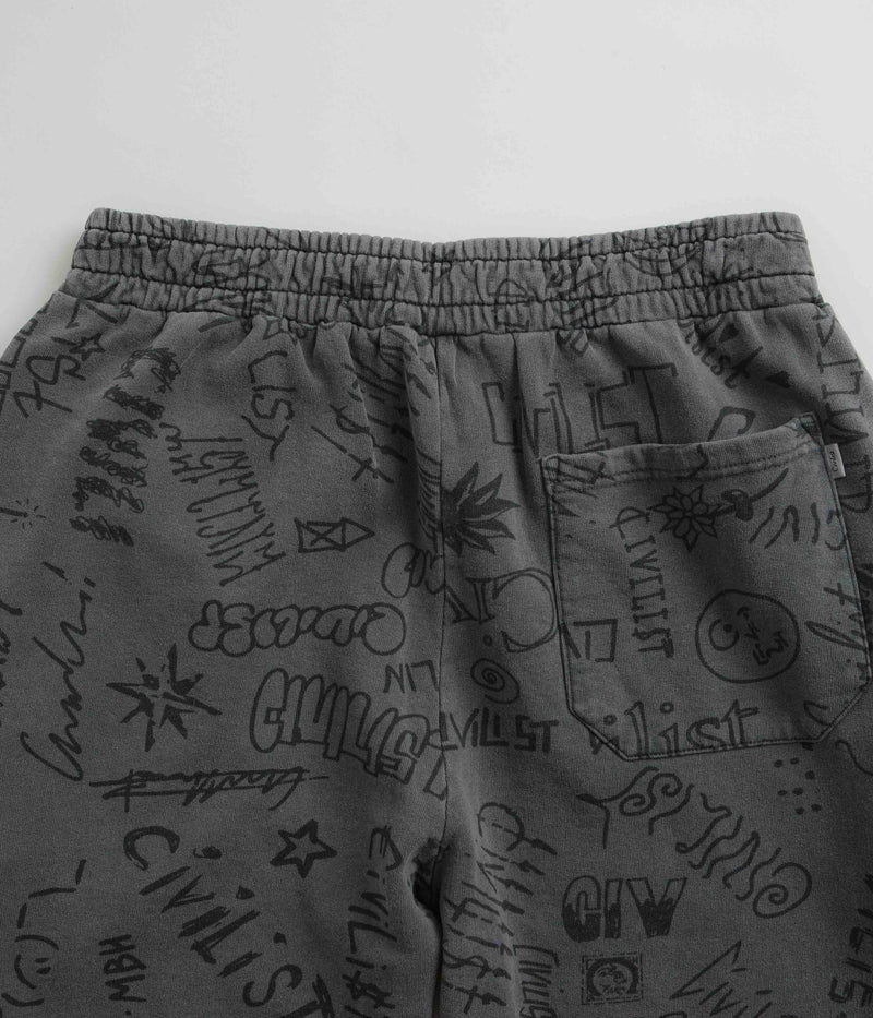Civilist Team AOP Sweatpants in Washed Black