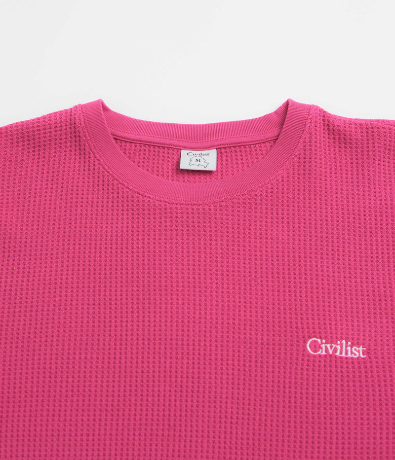 Civilist Thermal Long Sleeve T-Shirt in Fuchsia