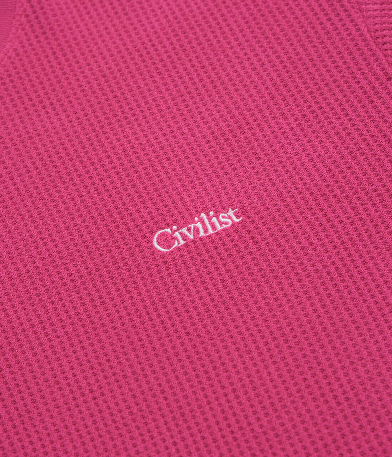 Civilist Thermal Long Sleeve T-Shirt in Fuchsia