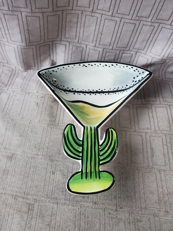 Clay Art Martini Salsa Dip Bowl