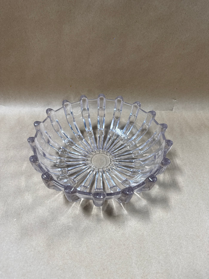 Clear Glass Bowl With Raised Exterior