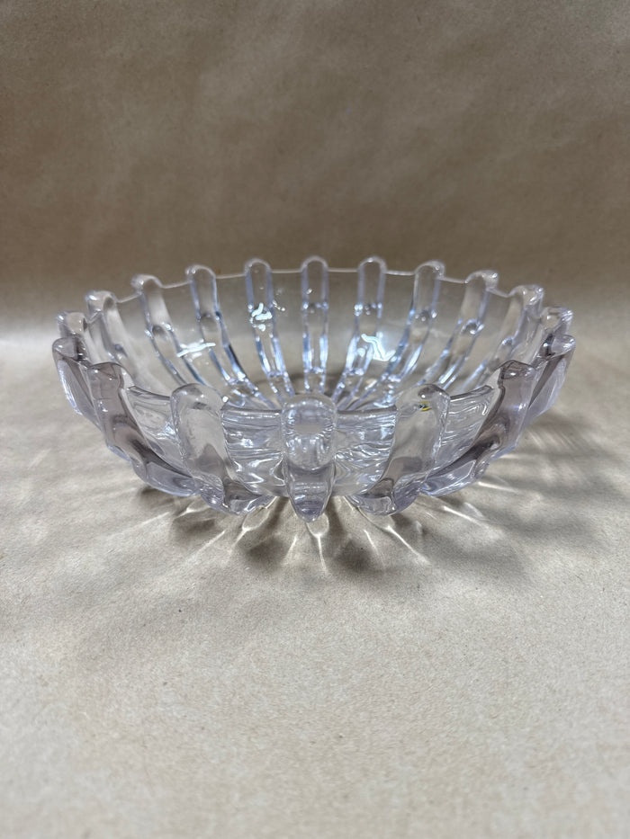Clear Glass Bowl With Raised Exterior