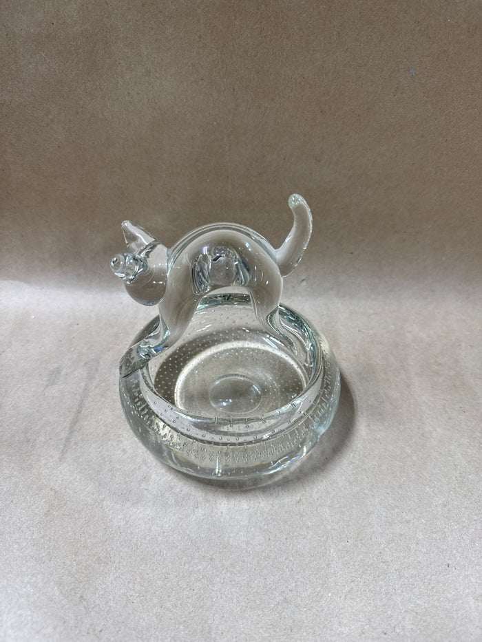 Clear Glass Cat Basket