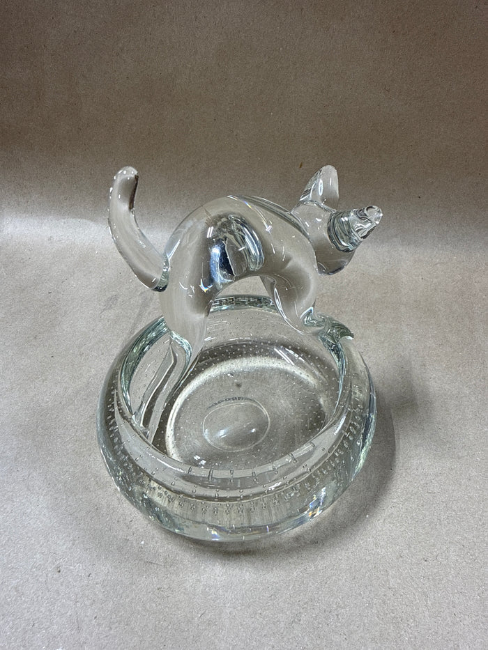 Clear Glass Cat Basket