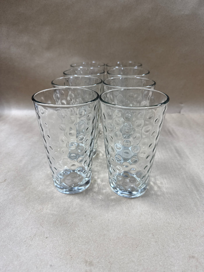 Clear Glass With Dot Design Drinking Glasses - Set Of 8