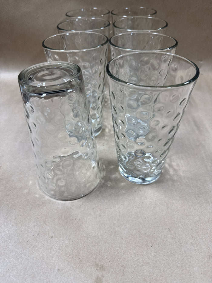 Clear Glass With Dot Design Drinking Glasses - Set Of 8