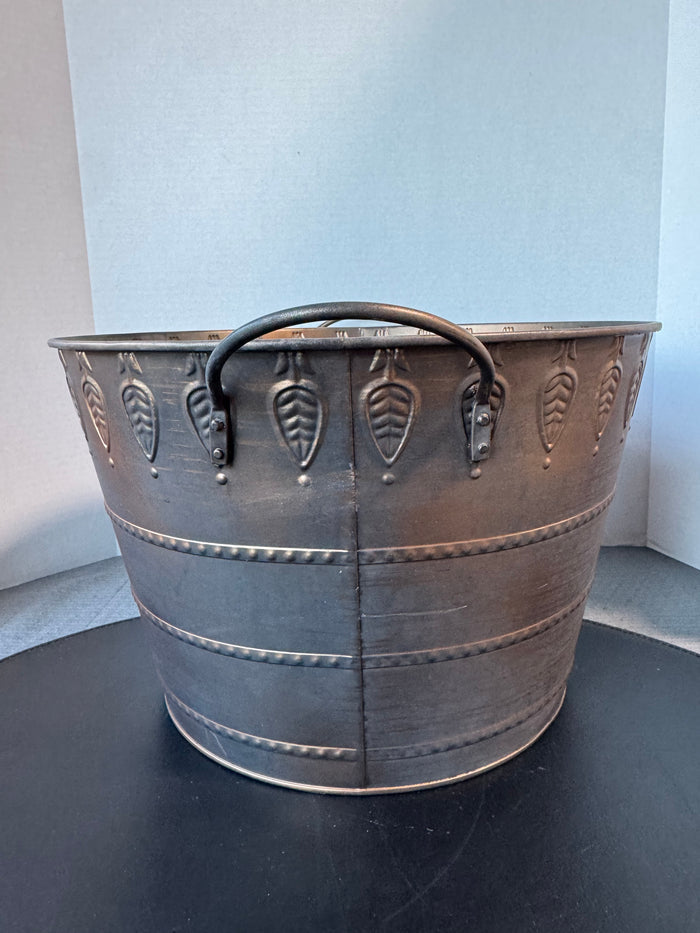 Copper Tone Embossed Large Bucket
