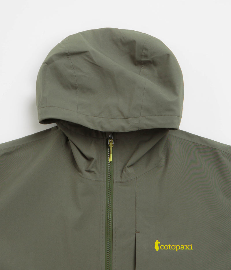 Cotopaxi Cielo Rain Jacket in Fatigue and Lemongrass