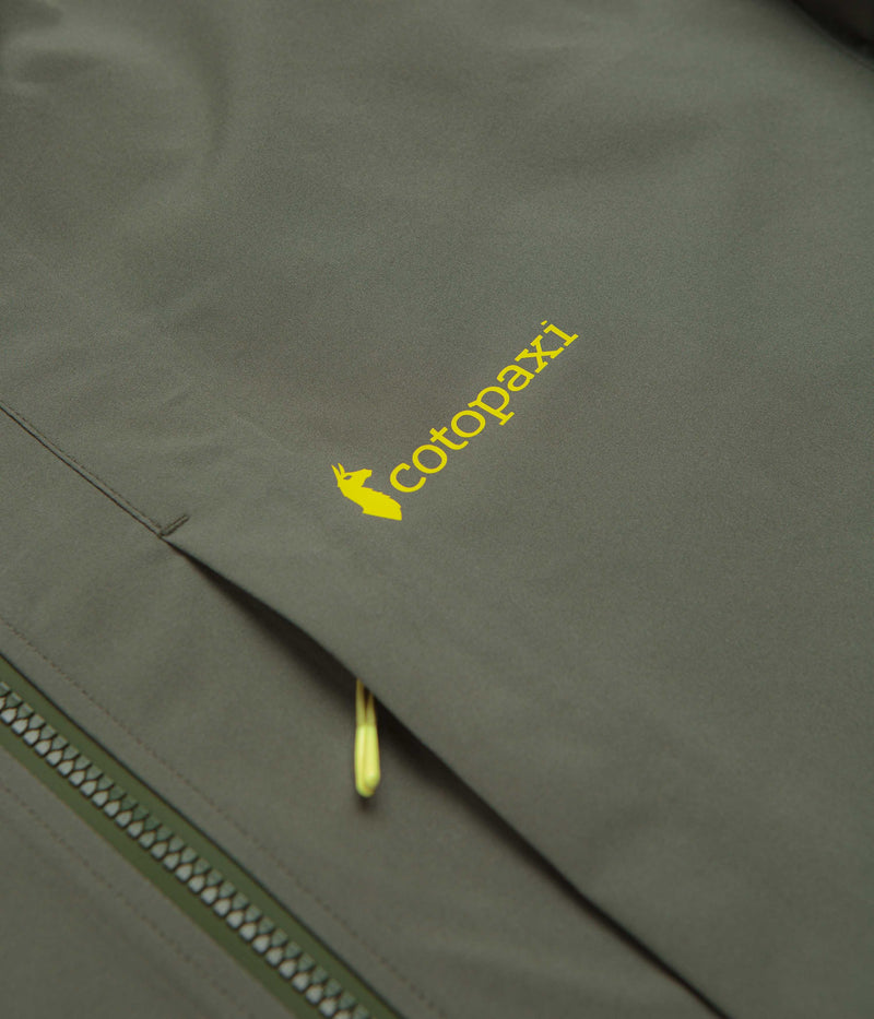 Cotopaxi Cielo Rain Jacket in Fatigue and Lemongrass