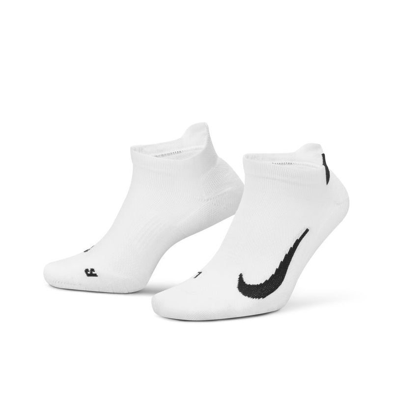 Court Multiplier Max Tennis No-Show Socks in White/Black