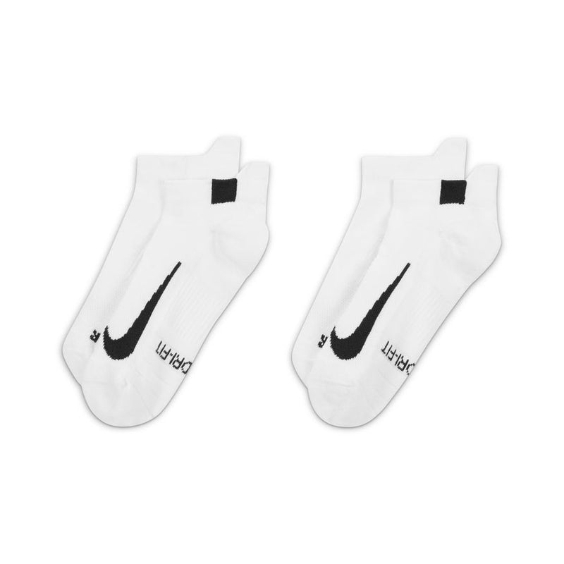 Court Multiplier Max Tennis No-Show Socks in White/Black