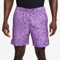 Court Victory 7 Inch Printed Short in Bright Violet/Purple Dynasty/White