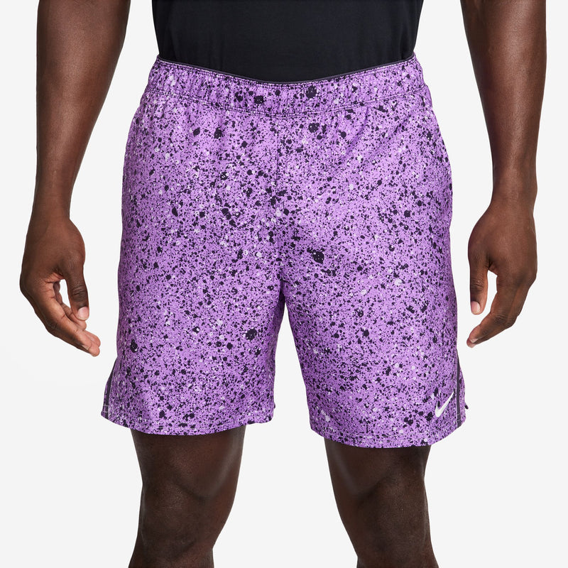 Court Victory 7 Inch Printed Short in Bright Violet/Purple Dynasty/White