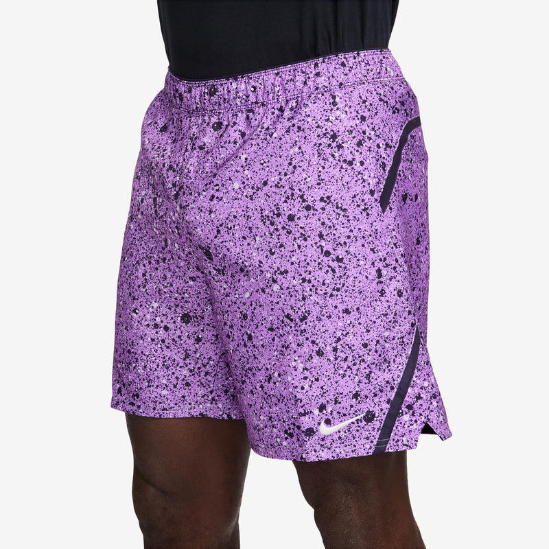 Court Victory 7 Inch Printed Short in Bright Violet/Purple Dynasty/White