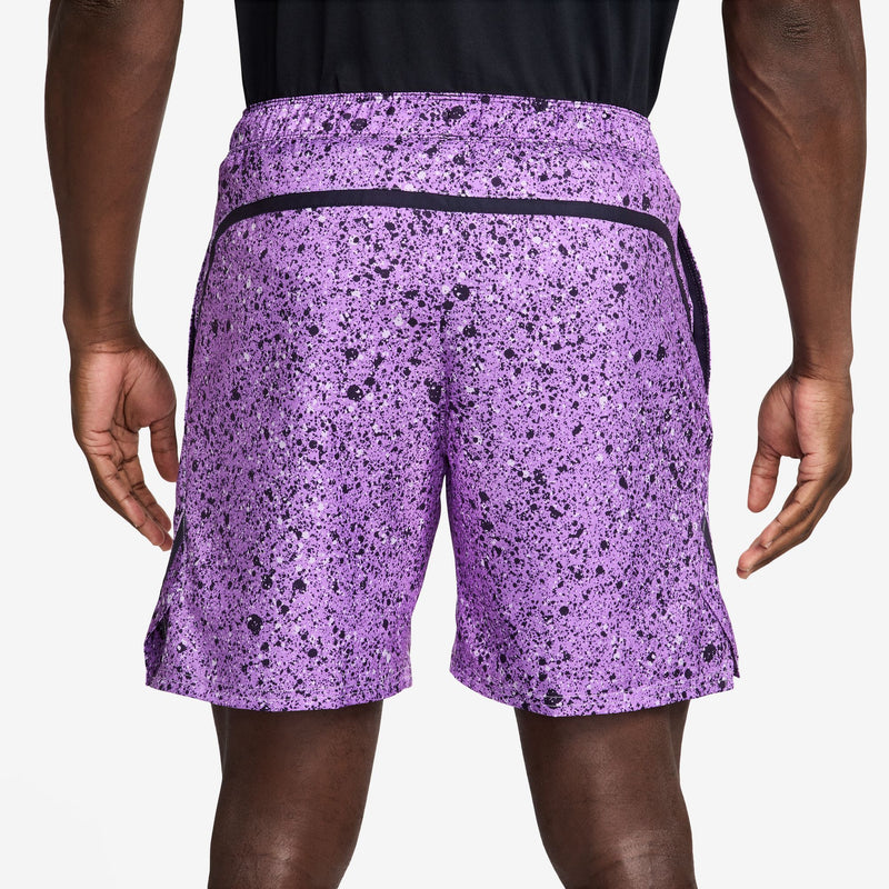 Court Victory 7 Inch Printed Short in Bright Violet/Purple Dynasty/White
