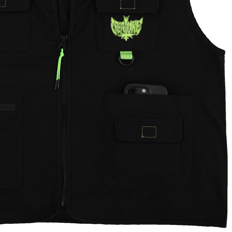 Creature Gravette Cut And Tie Utility Vest - Black
