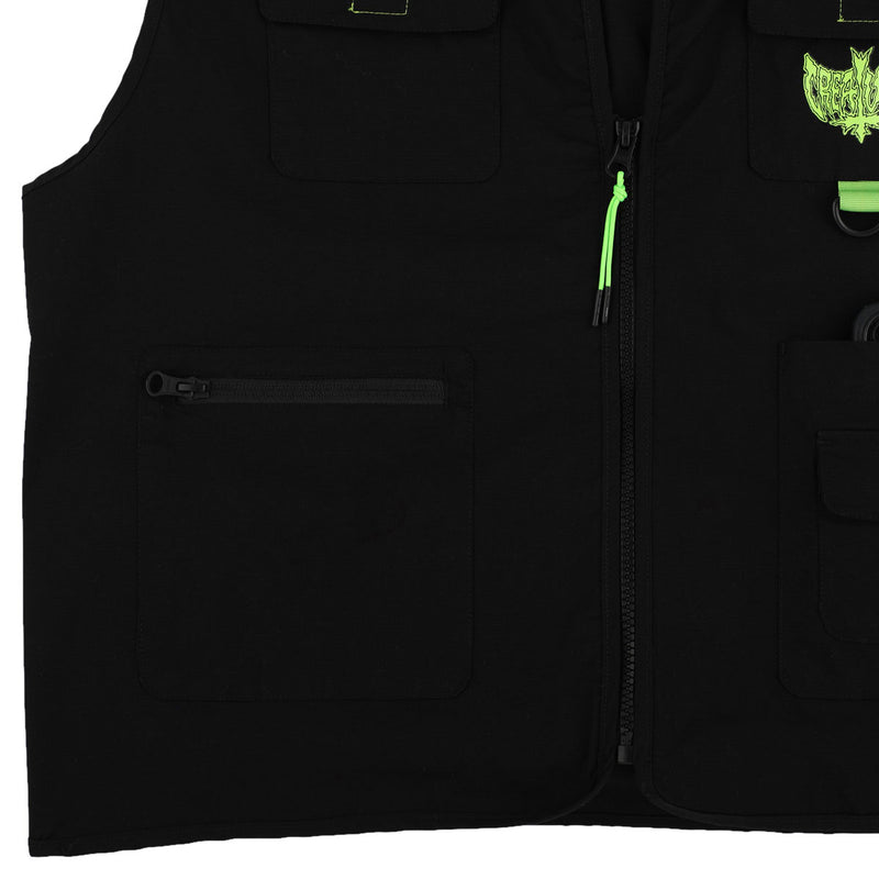 Creature Gravette Cut And Tie Utility Vest - Black