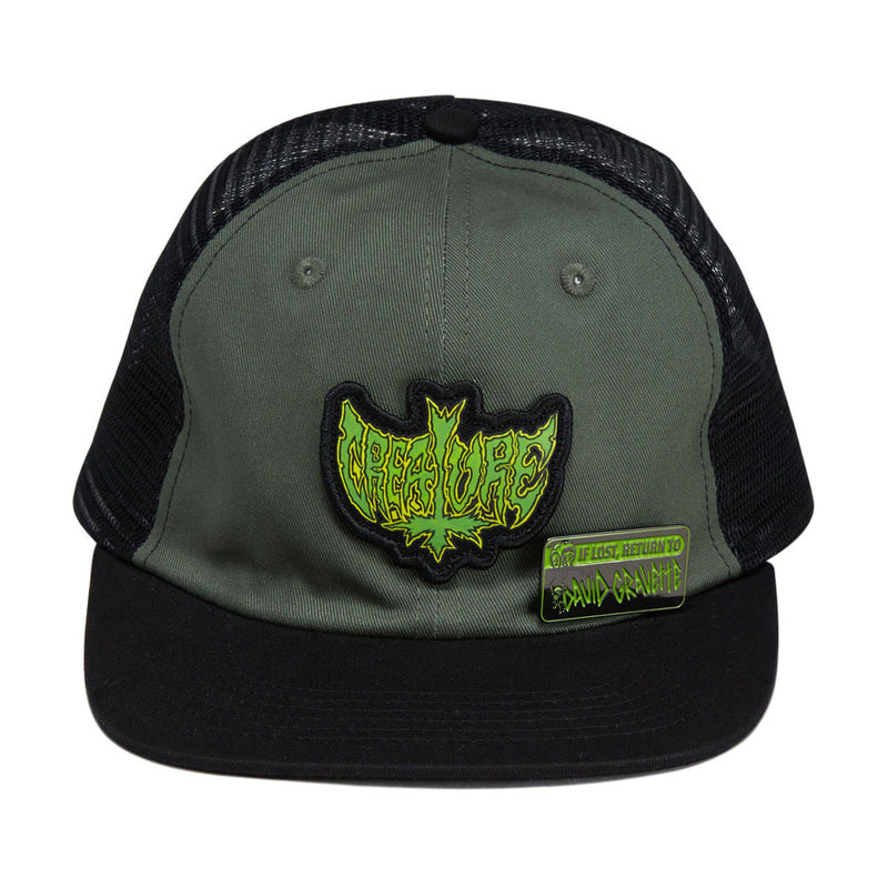 Creature Gravette Hippie Skull 20th Snapback Hat - Green/Black