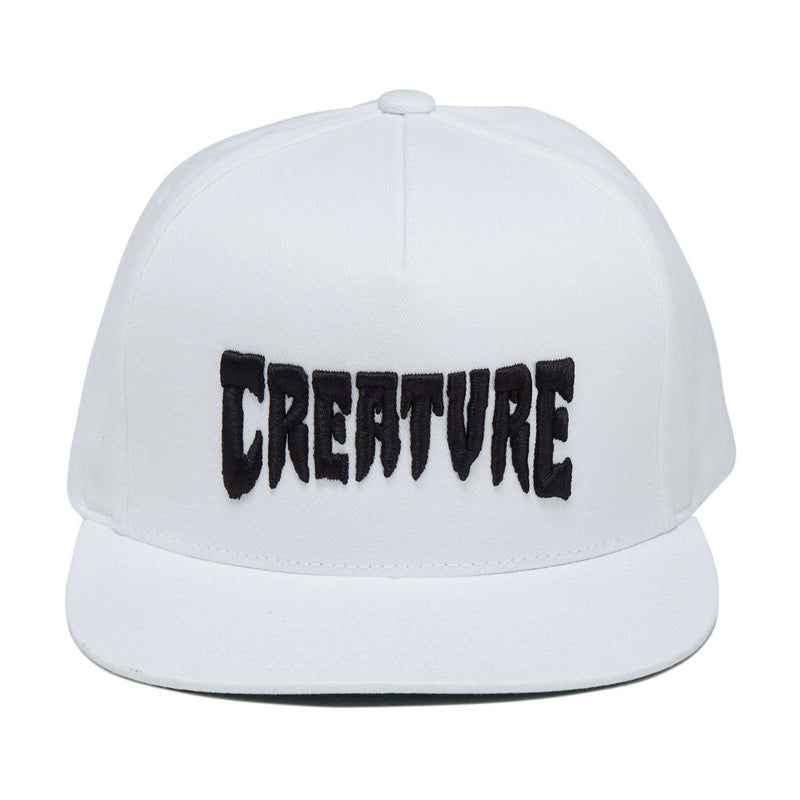 Creature Mono Logo Snapback Hat - White