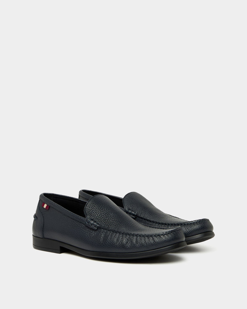 Cronus Loafer In Blue Grained Leather