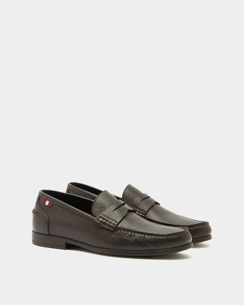 Cronus Loafer In Brown Grained Leather