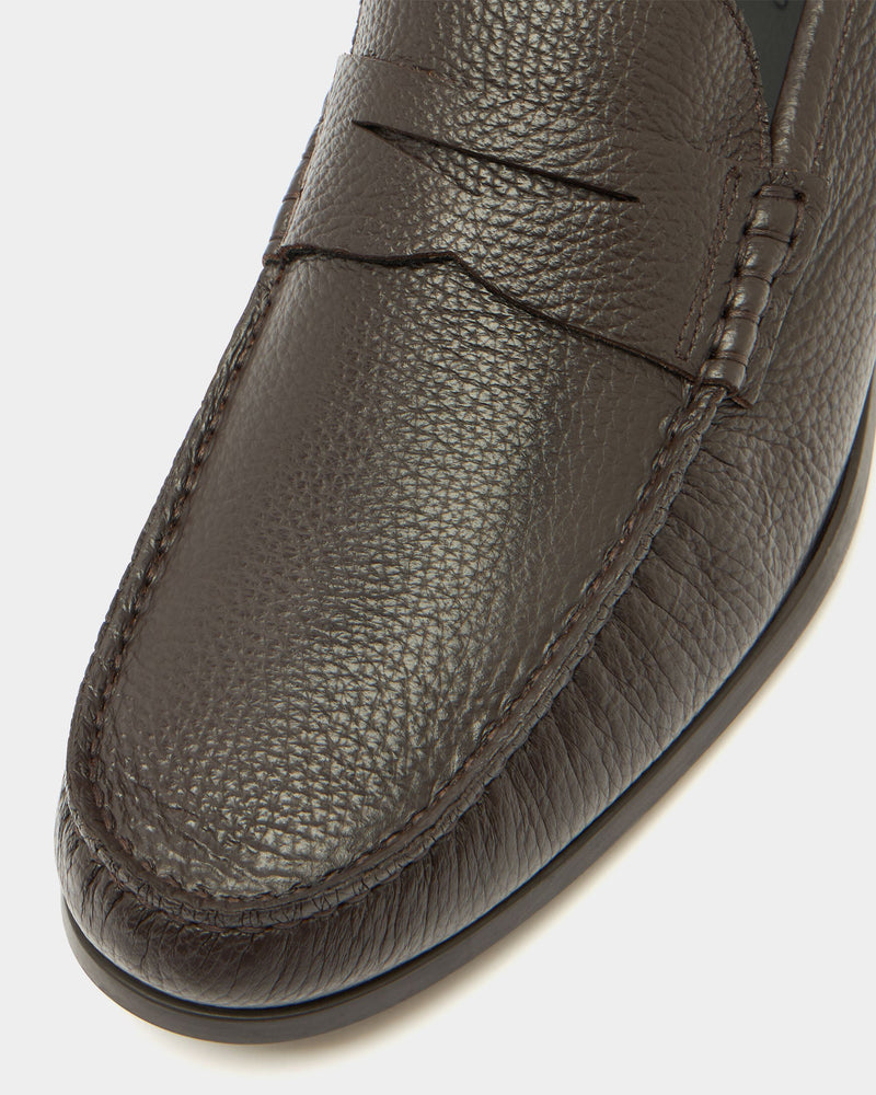 Cronus Loafer In Brown Grained Leather