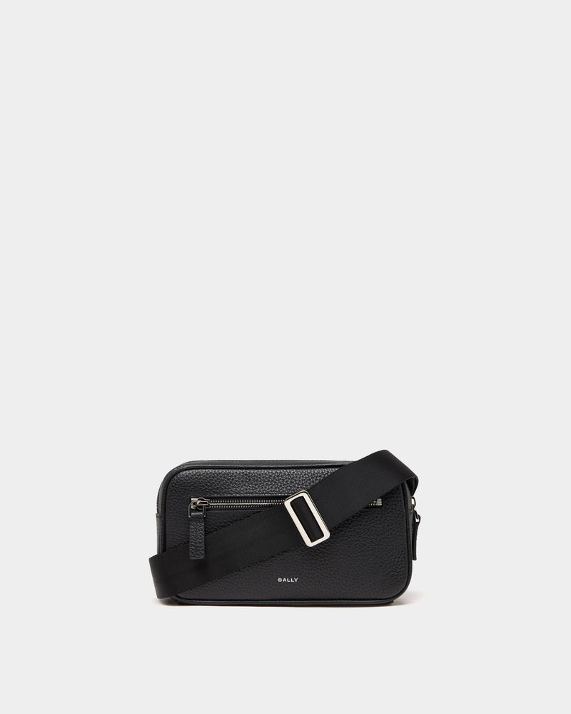 Crossbody Bag In Black Grained Leather