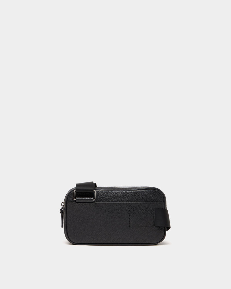 Crossbody Bag In Black Grained Leather