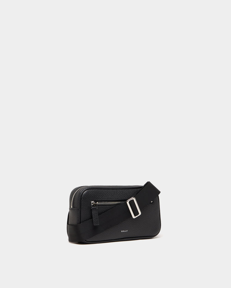 Crossbody Bag In Black Grained Leather