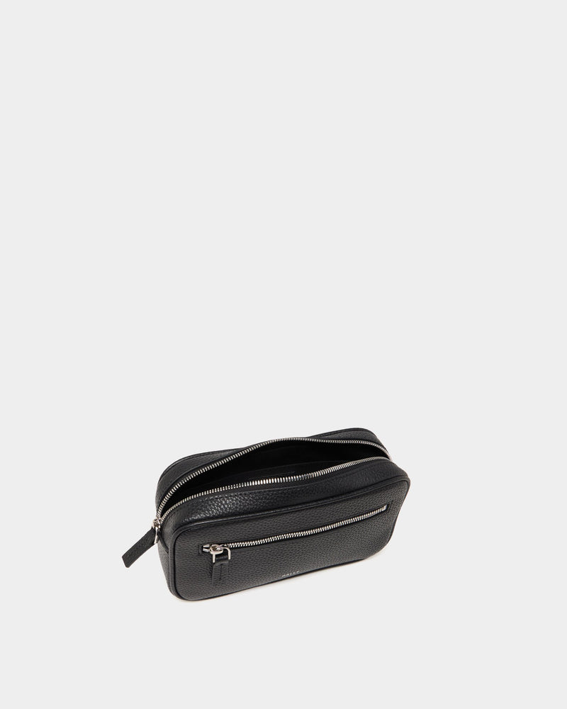 Crossbody Bag In Black Grained Leather