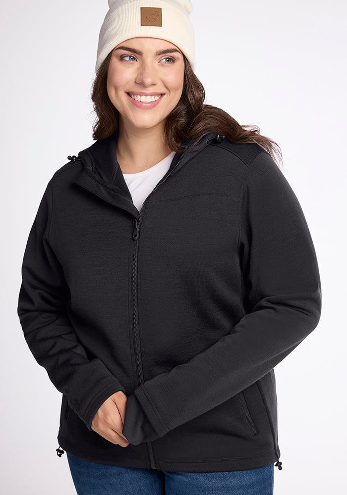 Model wearing Cubby hoodie - Black  | Juliana is 5'10", wearing a size XL