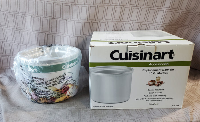 Cuisinart Ice Cream/Yogurt/Sorbet Replacement Bowl for 1.5 QT Models APPEARS UNUSED