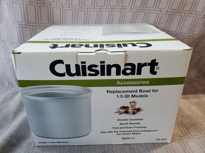Cuisinart Ice Cream/Yogurt/Sorbet Replacement Bowl for 1.5 QT Models APPEARS UNUSED