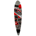 Daddies Race Car Foil Pintail Longboard Deck - Silver Foil/Red