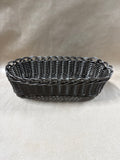 Dark Brown Plastic Woven Bread Basket
