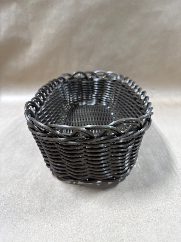 Dark Brown Plastic Woven Bread Basket