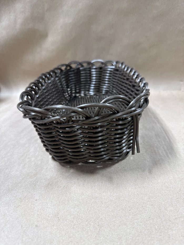 Dark Brown Plastic Woven Bread Basket