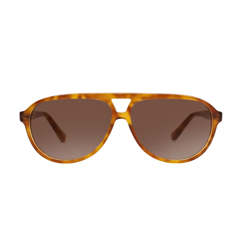 Decade Jasper 80s Sunglasses - Light Brown Tortoise Acetate/Brown CR39