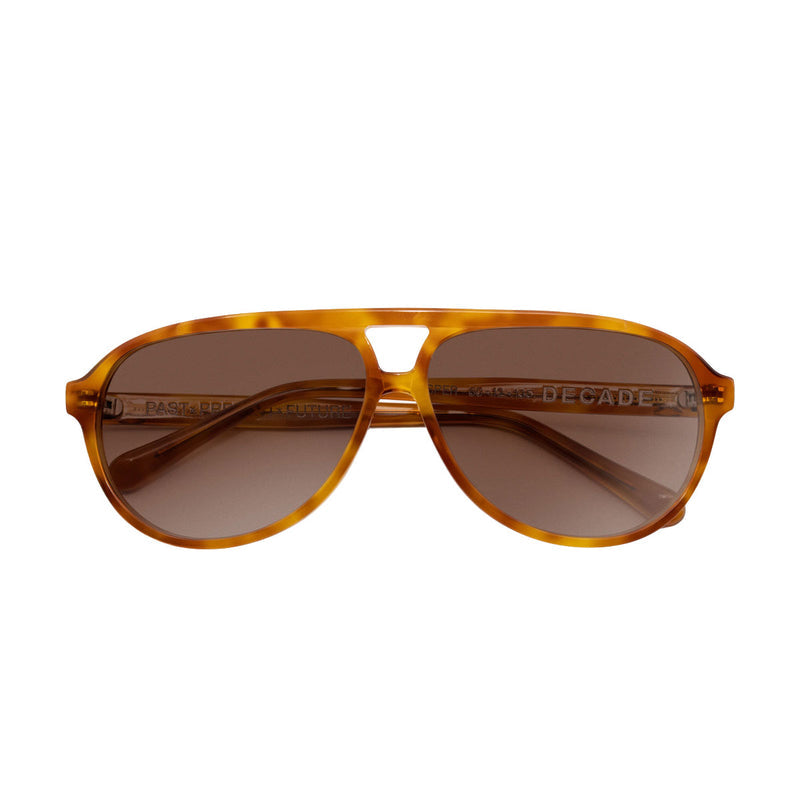 Decade Jasper 80s Sunglasses - Light Brown Tortoise Acetate/Brown CR39