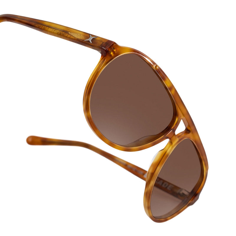 Decade Jasper 80s Sunglasses - Light Brown Tortoise Acetate/Brown CR39