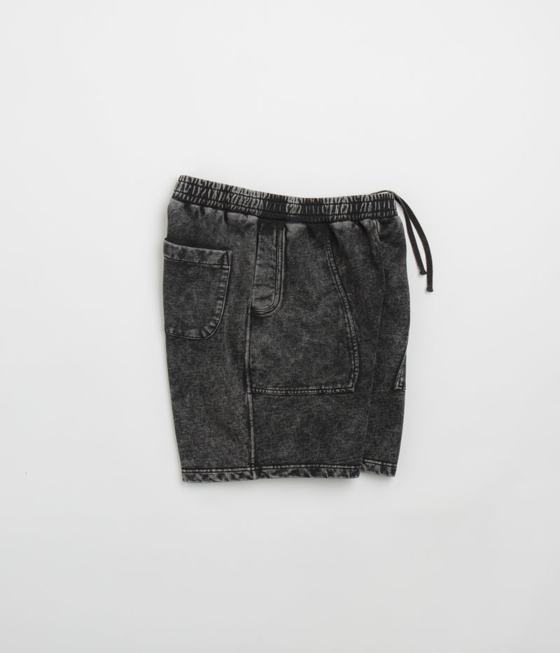 Dime Cyclone French Terry Shorts in Black Snow Washed