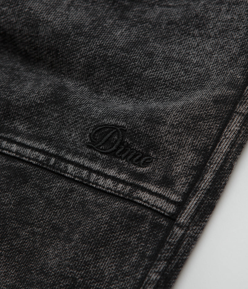 Dime Cyclone French Terry Shorts in Black Snow Washed