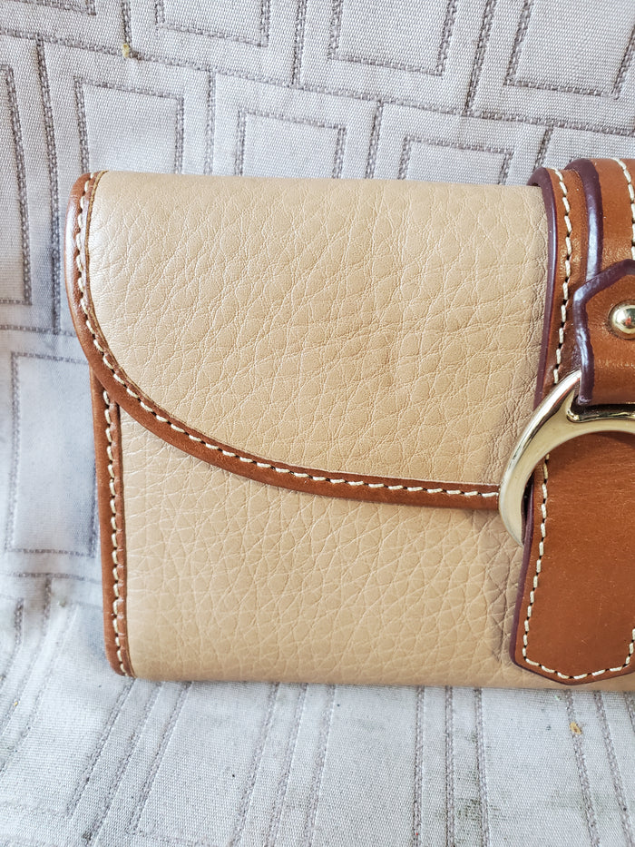 Dooney & Bourke Light and Dark Brown Leather Continental Wallet