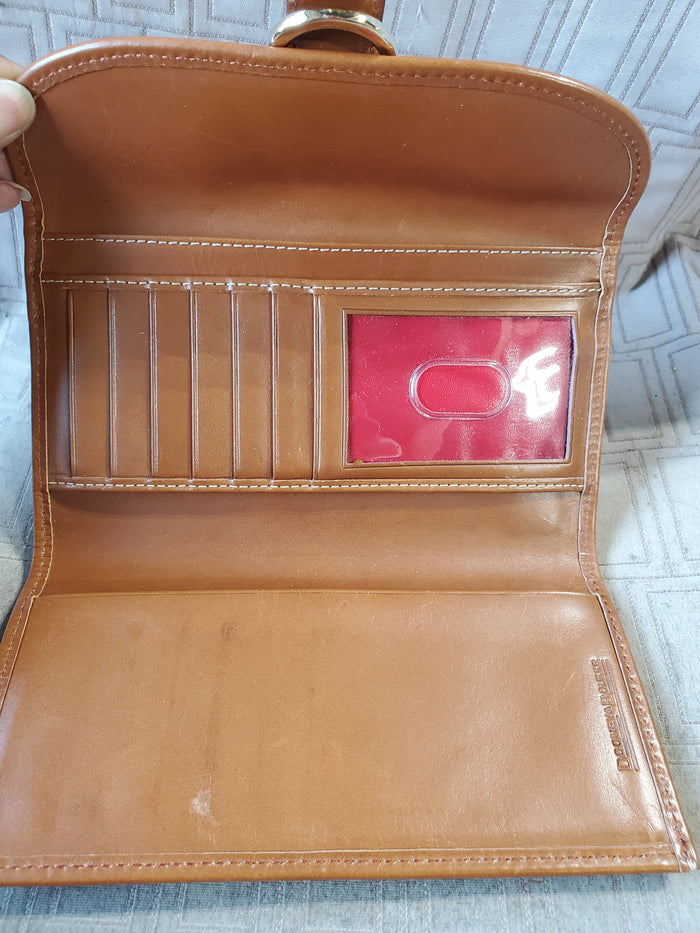 Dooney & Bourke Light and Dark Brown Leather Continental Wallet