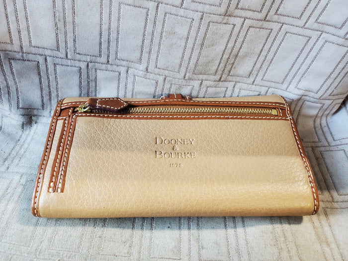 Dooney & Bourke Light and Dark Brown Leather Continental Wallet