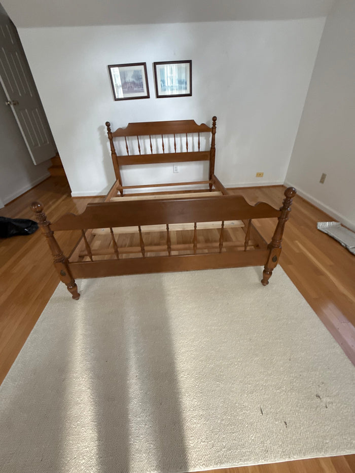 Double Bed with Rails and Slats, Ethan Allen