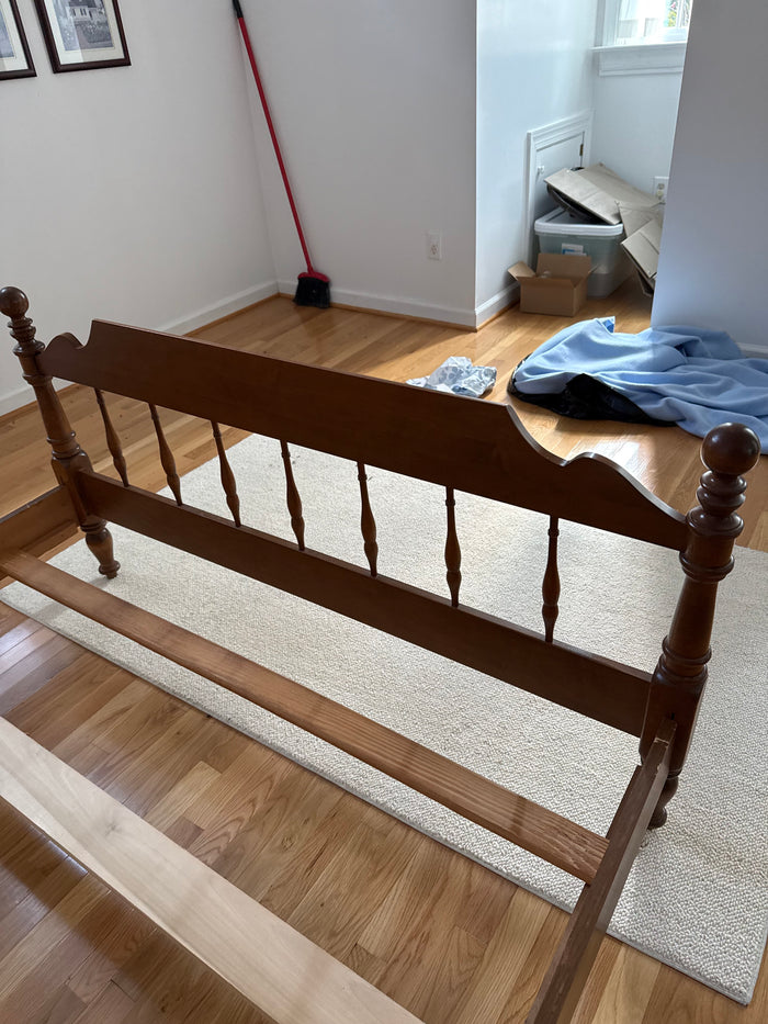 Double Bed with Rails and Slats, Ethan Allen