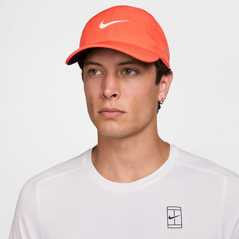 Dri-FIT ADV Club Unstructured Tennis Cap in Turf Orange/White