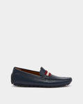 Driver in Navy Blue Grained Leather
